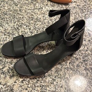 Vince black leather sandals